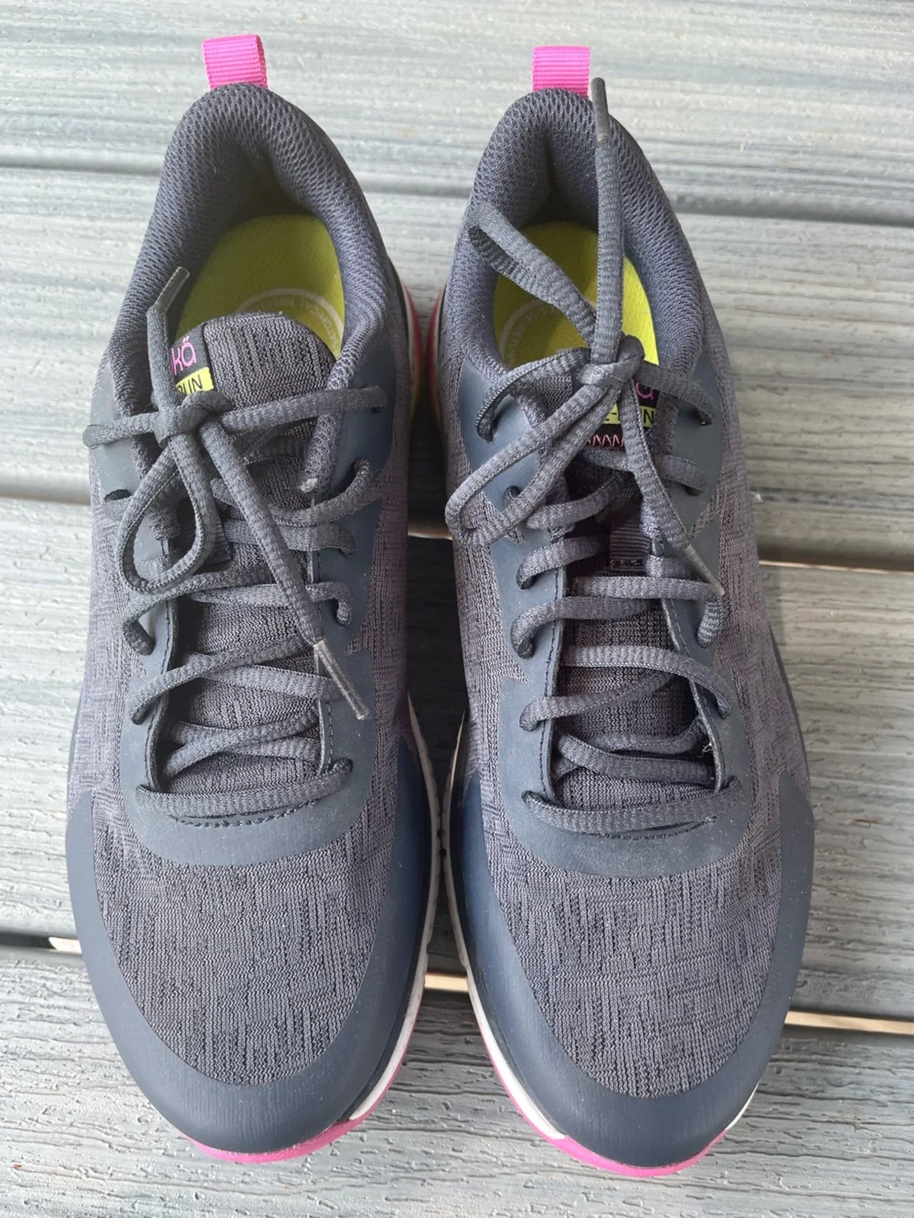 Ryka Re Run Gray Athletic Shoes with Pink and Yellow Accents 8.5M
